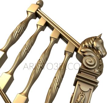 Stair rail (PRL_0017) 3D model for CNC machine